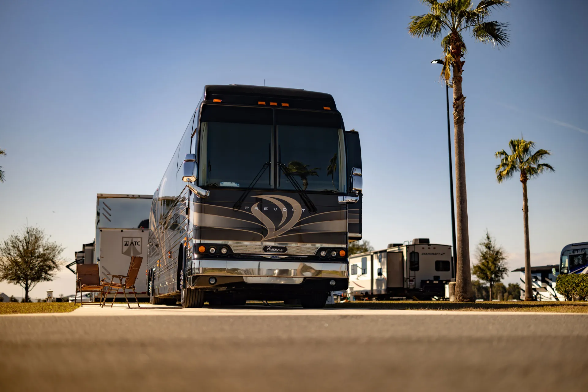 Luxury Prevost motorcoach lifestyle